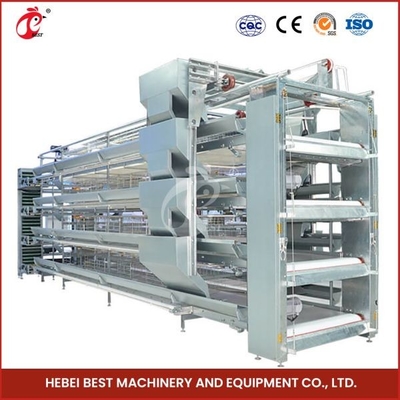 H Type 30000 Birds Automatic Egg Layer Chicken Cage With Manure Conveyor Belt Ada. قفص الدجاج ذو طبقة البيض الأوتوماتيكي من نوع H 30000 مع حزام نقل السماد Ada